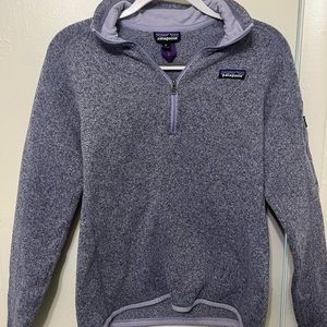 Purple Patagonia Fleece Quarter-zip Sweater